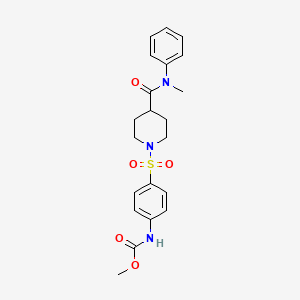 molecular formula C21H25N3O5S B12156832 methyl N-[4-({4-[methyl(phenyl)carbamoyl]piperidin-1-yl}sulfonyl)phenyl]carbamate 