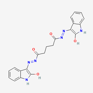 molecular formula C21H18N6O4 B12156869 N'~1~,N'~5~-bis[(3Z)-2-oxo-1,2-dihydro-3H-indol-3-ylidene]pentanedihydrazide 