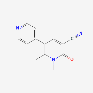 molecular formula C13H11N3O B1215688 1,2-Dimethyl-6-oxo-1,6-dihydro-3,4'-bipyridine-5-carbonitrile CAS No. 80047-23-0