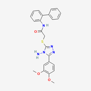 molecular formula C24H23N5O3S B12156901 2-[4-amino-5-(3,4-dimethoxyphenyl)(1,2,4-triazol-3-ylthio)]-N-(2-phenylphenyl) acetamide 