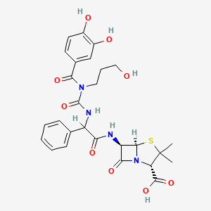 (2S,5R,6R)-6-[[2-[[(3,4-dihydroxybenzoyl)-(3-hydroxypropyl)carbamoyl]amino]-2-phenylacetyl]amino]-3,3-dimethyl-7-oxo-4-thia-1-azabicyclo[3.2.0]heptane-2-carboxylic acid