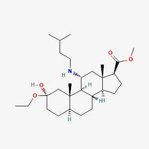 molecular formula C28H49NO4 B1215693 Methyl-2beta-ethoxy-2alpha-hydroxy-11alpha-(3-methylbutyl-amino)-5alpha-androstane-17beta carboxylate CAS No. 82662-94-0
