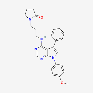 molecular formula C26H27N5O2 B12157000 1-(3-{[7-(4-methoxyphenyl)-5-phenyl-7H-pyrrolo[2,3-d]pyrimidin-4-yl]amino}propyl)pyrrolidin-2-one 