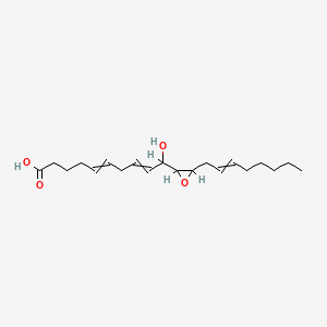 molecular formula C20H32O4 B1215713 10-Hydroxy-11,12-epoxy-5,8,14-eicosa-trienoic acid 