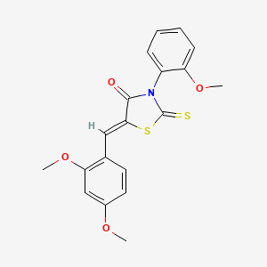 molecular formula C19H17NO4S2 B12157137 (5Z)-5-(2,4-dimethoxybenzylidene)-3-(2-methoxyphenyl)-2-thioxo-1,3-thiazolidin-4-one 