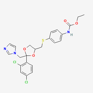Ethyl [4-({[2-(2,4-dichlorophenyl)-2-(imidazol-1-ylmethyl)-1,3-dioxolan-4-yl]methyl}sulfanyl)phenyl]carbamate
