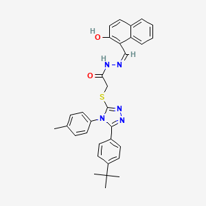 molecular formula C32H31N5O2S B12157151 2-{[5-(4-tert-butylphenyl)-4-(4-methylphenyl)-4H-1,2,4-triazol-3-yl]sulfanyl}-N'-[(Z)-(2-hydroxynaphthalen-1-yl)methylidene]acetohydrazide 