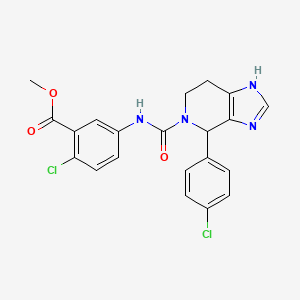 molecular formula C21H18Cl2N4O3 B12157152 methyl 2-chloro-5-({[4-(4-chlorophenyl)-1,4,6,7-tetrahydro-5H-imidazo[4,5-c]pyridin-5-yl]carbonyl}amino)benzoate 
