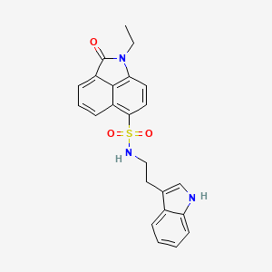 molecular formula C23H21N3O3S B12157173 1-ethyl-N-[2-(1H-indol-3-yl)ethyl]-2-oxo-1,2-dihydrobenzo[cd]indole-6-sulfonamide 