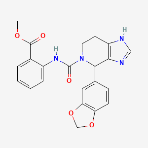 molecular formula C22H20N4O5 B12157199 methyl 2-(4-(benzo[d][1,3]dioxol-5-yl)-4,5,6,7-tetrahydro-3H-imidazo[4,5-c]pyridine-5-carboxamido)benzoate 