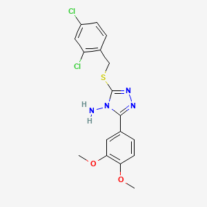 molecular formula C17H16Cl2N4O2S B12157255 3-[(2,4-Dichlorophenyl)methylthio]-5-(3,4-dimethoxyphenyl)-1,2,4-triazole-4-yl amine 