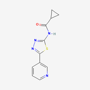 molecular formula C11H10N4OS B12157283 N-(5-(Pyridin-3-yl)-1,3,4-thiadiazol-2-yl)cyclopropanecarboxamide 