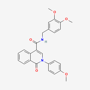 molecular formula C26H24N2O5 B12157313 N-(3,4-dimethoxybenzyl)-2-(4-methoxyphenyl)-1-oxo-1,2-dihydroisoquinoline-4-carboxamide 
