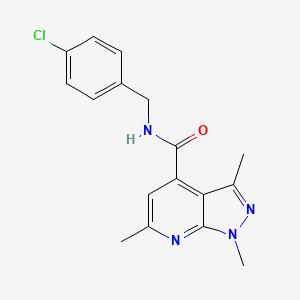 molecular formula C17H17ClN4O B12157336 N-(4-chlorobenzyl)-1,3,6-trimethyl-1H-pyrazolo[3,4-b]pyridine-4-carboxamide 