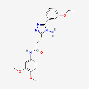 molecular formula C20H23N5O4S B12157343 2-[4-amino-5-(3-ethoxyphenyl)(1,2,4-triazol-3-ylthio)]-N-(3,4-dimethoxyphenyl) acetamide 
