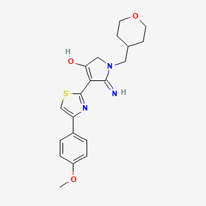 molecular formula C20H23N3O3S B12157378 5-imino-4-[4-(4-methoxyphenyl)-1,3-thiazol-2-yl]-1-(tetrahydro-2H-pyran-4-ylmethyl)-2,5-dihydro-1H-pyrrol-3-ol 