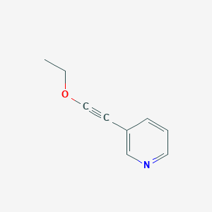 molecular formula C9H9NO B121574 Pyridine, 3-(ethoxyethynyl)-(9CI) CAS No. 143278-15-3