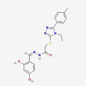 molecular formula C20H21N5O3S B12157436 N'-[(Z)-(2,4-dihydroxyphenyl)methylidene]-2-{[4-ethyl-5-(4-methylphenyl)-4H-1,2,4-triazol-3-yl]sulfanyl}acetohydrazide 