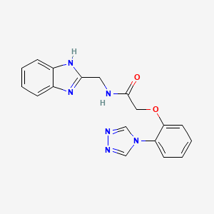 molecular formula C18H16N6O2 B12157437 N-(1H-1,3-benzimidazol-2-ylmethyl)-2-[2-(4H-1,2,4-triazol-4-yl)phenoxy]acetamide 