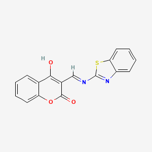 molecular formula C17H10N2O3S B12157477 3-(Benzothiazol-2-ylaminomethylene)-chroman-2,4-dione 