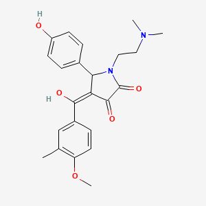 molecular formula C23H26N2O5 B12157486 1-[2-(dimethylamino)ethyl]-3-hydroxy-5-(4-hydroxyphenyl)-4-[(4-methoxy-3-methylphenyl)carbonyl]-1,5-dihydro-2H-pyrrol-2-one 