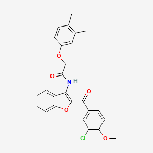 molecular formula C26H22ClNO5 B12157538 N-{2-[(3-chloro-4-methoxyphenyl)carbonyl]-1-benzofuran-3-yl}-2-(3,4-dimethylphenoxy)acetamide 