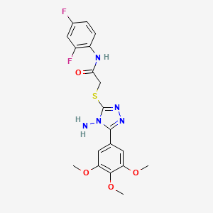 molecular formula C19H19F2N5O4S B12157607 2-{[4-amino-5-(3,4,5-trimethoxyphenyl)-4H-1,2,4-triazol-3-yl]sulfanyl}-N-(2,4-difluorophenyl)acetamide 