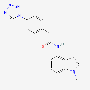 molecular formula C18H16N6O B12157670 N-(1-methyl-1H-indol-4-yl)-2-[4-(1H-tetrazol-1-yl)phenyl]acetamide 