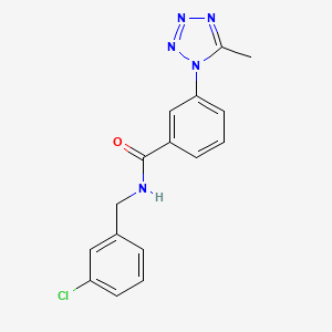 molecular formula C16H14ClN5O B12157685 N-(3-chlorobenzyl)-3-(5-methyl-1H-tetrazol-1-yl)benzamide 