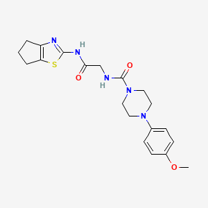 molecular formula C20H25N5O3S B12157737 N-[2-(5,6-dihydro-4H-cyclopenta[d][1,3]thiazol-2-ylamino)-2-oxoethyl]-4-(4-methoxyphenyl)piperazine-1-carboxamide 