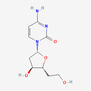 molecular formula C10H15N3O4 B1215774 1-(2,5-Dideoxy-beta-erythro-hexofuranosyl)cytosine CAS No. 61221-85-0