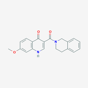 molecular formula C20H18N2O3 B12157751 3,4-dihydroisoquinolin-2(1H)-yl(4-hydroxy-7-methoxyquinolin-3-yl)methanone 