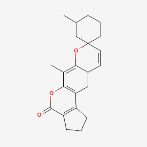 molecular formula C22H24O3 B12157755 3,6'-dimethyl-2',3'-dihydrospiro[cyclohexane-1,8'-cyclopenta[c]pyrano[3,2-g]chromen]-4'(1'H)-one 