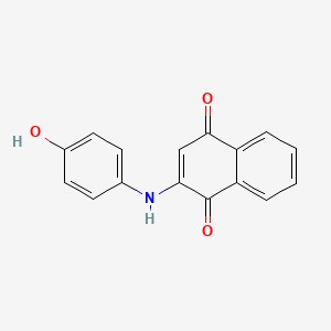 molecular formula C16H11NO3 B1215779 2-(4-Hydroxyanilino)naphthalene-1,4-dione 