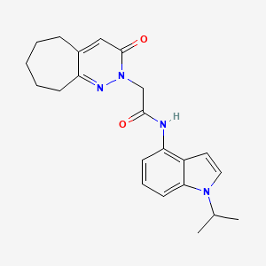 molecular formula C22H26N4O2 B12157812 N-(1-isopropyl-1H-indol-4-yl)-2-(3-oxo-3,5,6,7,8,9-hexahydro-2H-cyclohepta[c]pyridazin-2-yl)acetamide 