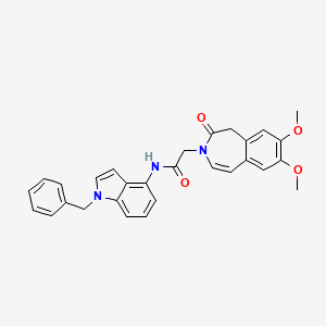 molecular formula C29H27N3O4 B12157821 N-(1-benzyl-1H-indol-4-yl)-2-(7,8-dimethoxy-2-oxo-1,2-dihydro-3H-3-benzazepin-3-yl)acetamide 