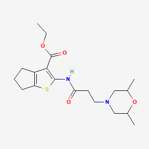 molecular formula C19H28N2O4S B12157832 ethyl 2-[3-(2,6-dimethylmorpholin-4-yl)propanamido]-4H,5H,6H-cyclopenta[b]thiophene-3-carboxylate 