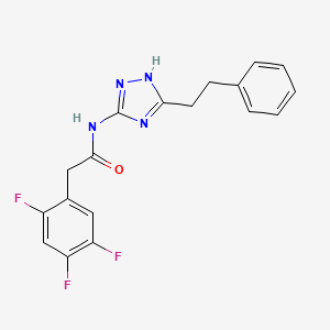 molecular formula C18H15F3N4O B12157880 N-[3-(2-phenylethyl)-1H-1,2,4-triazol-5-yl]-2-(2,4,5-trifluorophenyl)acetamide 