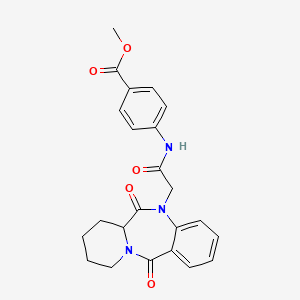 molecular formula C23H23N3O5 B12157914 methyl 4-{[(6,12-dioxo-6,6a,7,8,9,10-hexahydropyrido[2,1-c][1,4]benzodiazepin-5(12H)-yl)acetyl]amino}benzoate 