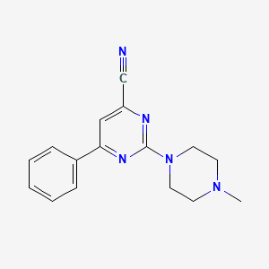 molecular formula C16H17N5 B1215792 2-(4-Methyl-1-piperazinyl)-6-phenyl-4-pyrimidinecarbonitrile 