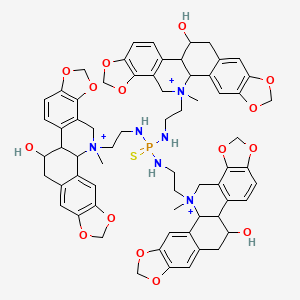 24-[2-[Bis[2-(12-hydroxy-24-methyl-5,7,18,20-tetraoxa-24-azoniahexacyclo[11.11.0.02,10.04,8.014,22.017,21]tetracosa-2,4(8),9,14(22),15,17(21)-hexaen-24-yl)ethylamino]phosphinothioylamino]ethyl]-24-methyl-5,7,18,20-tetraoxa-24-azoniahexacyclo[11.11.0.02,10.04,8.014,22.017,21]tetracosa-2,4(8),9,14(22),15,17(21)-hexaen-12-ol