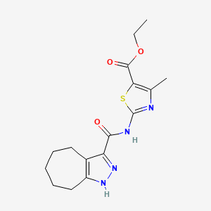 molecular formula C16H20N4O3S B12157985 Ethyl 2-[(2,4,5,6,7,8-hexahydrocyclohepta[c]pyrazol-3-ylcarbonyl)amino]-4-methyl-1,3-thiazole-5-carboxylate 