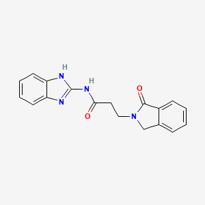 molecular formula C18H16N4O2 B12158007 N-(1,3-dihydro-2H-benzimidazol-2-ylidene)-3-(1-oxo-1,3-dihydro-2H-isoindol-2-yl)propanamide 