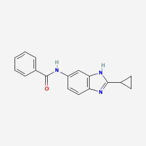 molecular formula C17H15N3O B12158034 N-(2-cyclopropyl-1H-benzimidazol-5-yl)benzamide 