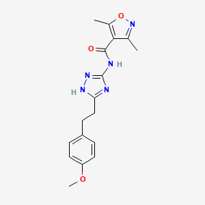 molecular formula C17H19N5O3 B12158047 N-{3-[2-(4-methoxyphenyl)ethyl]-1H-1,2,4-triazol-5-yl}-3,5-dimethyl-1,2-oxazole-4-carboxamide 