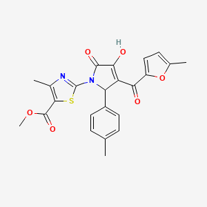 molecular formula C23H20N2O6S B12158063 methyl 2-[(3E)-3-[hydroxy(5-methylfuran-2-yl)methylidene]-2-(4-methylphenyl)-4,5-dioxopyrrolidin-1-yl]-4-methyl-1,3-thiazole-5-carboxylate 