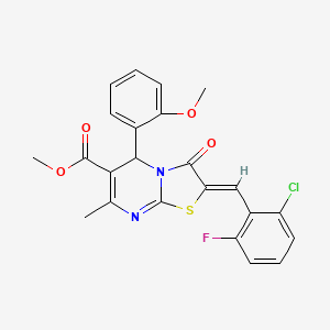 molecular formula C23H18ClFN2O4S B12158100 methyl (2Z)-2-(2-chloro-6-fluorobenzylidene)-5-(2-methoxyphenyl)-7-methyl-3-oxo-2,3-dihydro-5H-[1,3]thiazolo[3,2-a]pyrimidine-6-carboxylate 