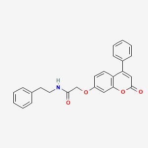 molecular formula C25H21NO4 B12158155 2-((2-oxo-4-phenyl-2H-chromen-7-yl)oxy)-N-phenethylacetamide 