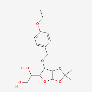 molecular formula C18H26O7 B12158201 1-(6-((4-Ethoxybenzyl)oxy)-2,2-dimethyltetrahydrofuro[2,3-d][1,3]dioxol-5-yl)ethane-1,2-diol 