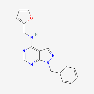 molecular formula C17H15N5O B1215828 N-(2-furanylmethyl)-1-(phenylmethyl)-4-pyrazolo[3,4-d]pyrimidinamine 